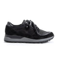 Waldlaufer Nora H64007 Sneaker (Women) - Black Stretch Combi Athletic - Casual - Lace Up - The Heel Shoe Fitters
