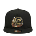 Black snapback cap with Warriors Champions ring graphic patch on the front