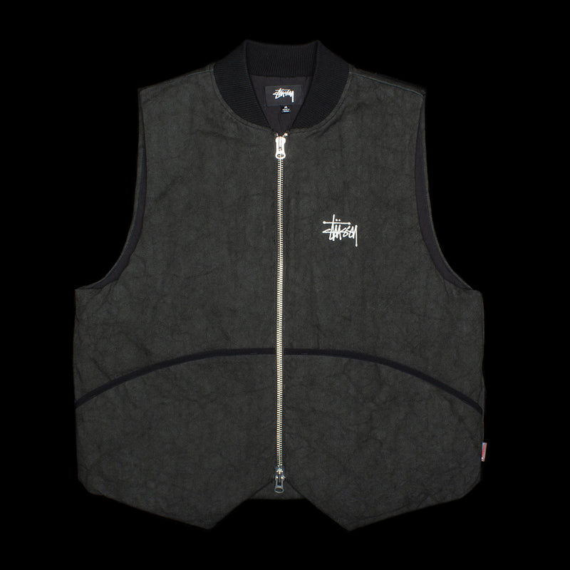 Stussy Washed Canvas Primaloft Vest - Black