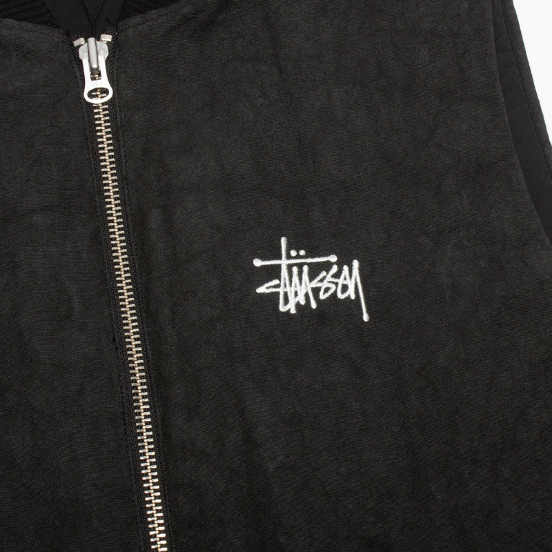 Stussy Washed Canvas Primaloft VestStussy Washed Canvas Primaloft Vest - Black