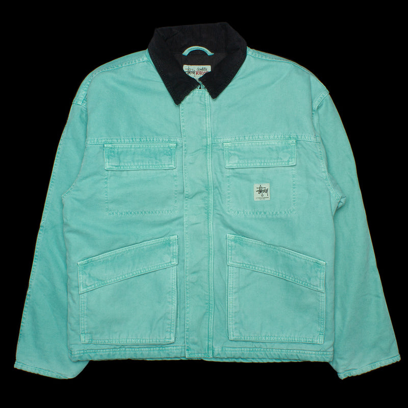 Stussy Washed Canvas Shop Jacket  Teal