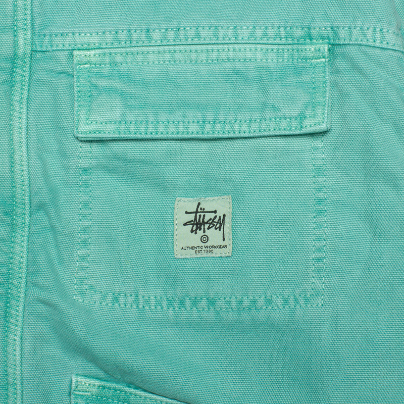 Stussy Washed Canvas Shop Jacket Teal  Edit alt text