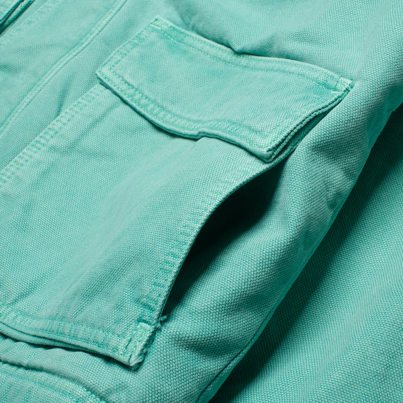 Stussy Washed Canvas Shop Jacket Teal  Edit alt text
