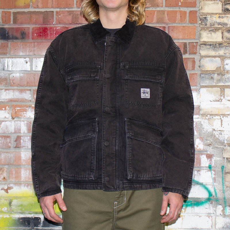 Stussy Washed Canvas Shop Jacket : Black