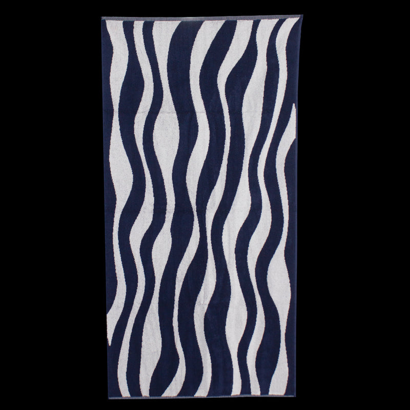by Parra Waves Of The Navy Bath Towel Navy / White