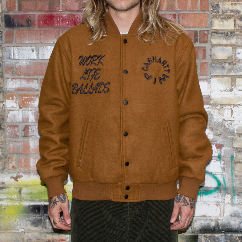 Carhartt WIP | Work Varsity Bomber Style # I032435-1NF Color : Deep Hamilton Brown