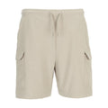 Youth woven cargo shorts in light cashmere beige with elastic waist and drawstring