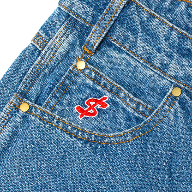 Cash Only Wrecking Baggy Jeans Washed Indigo