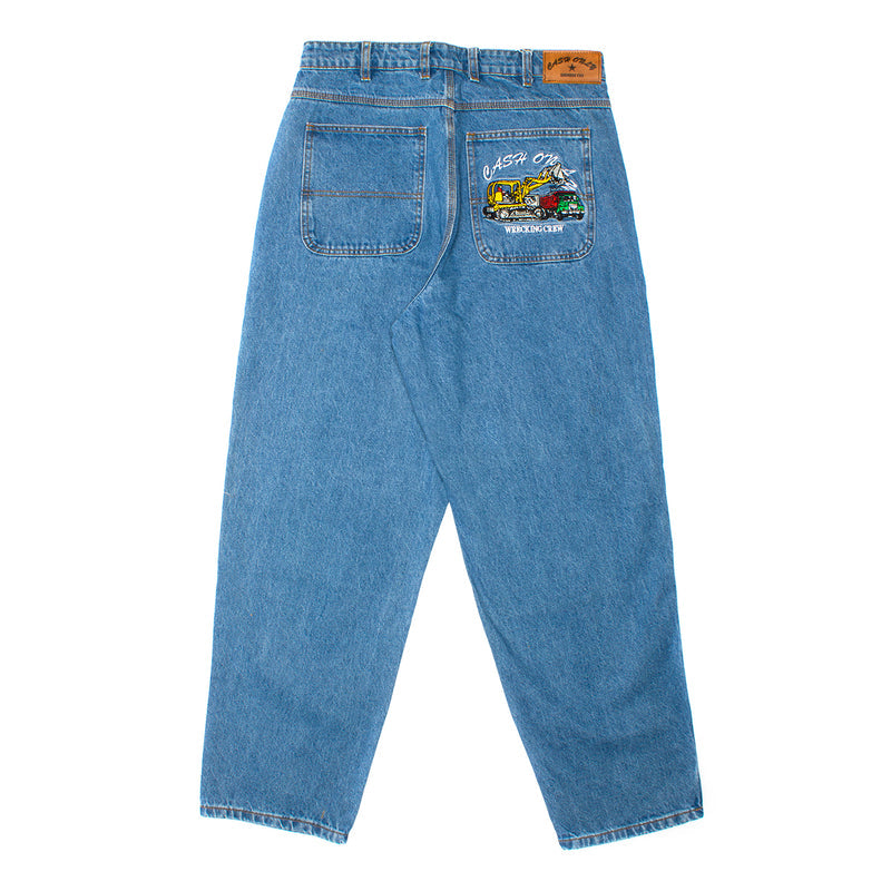 Cash Only Wrecking Baggy Jeans Washed Indigo