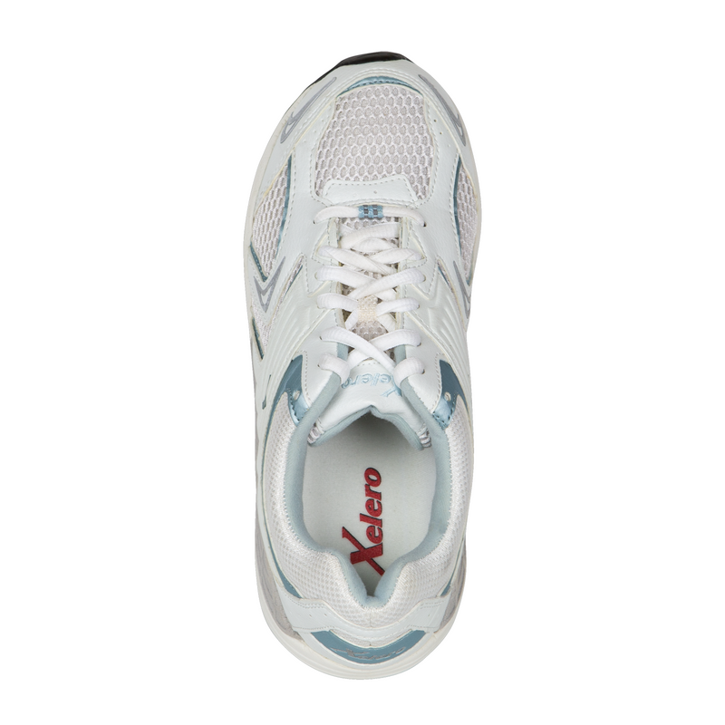 Xelero Matrix Mesh Walking Shoe (Women) - White/Light Blue Athletic - Running - Motion Control - The Heel Shoe Fitters