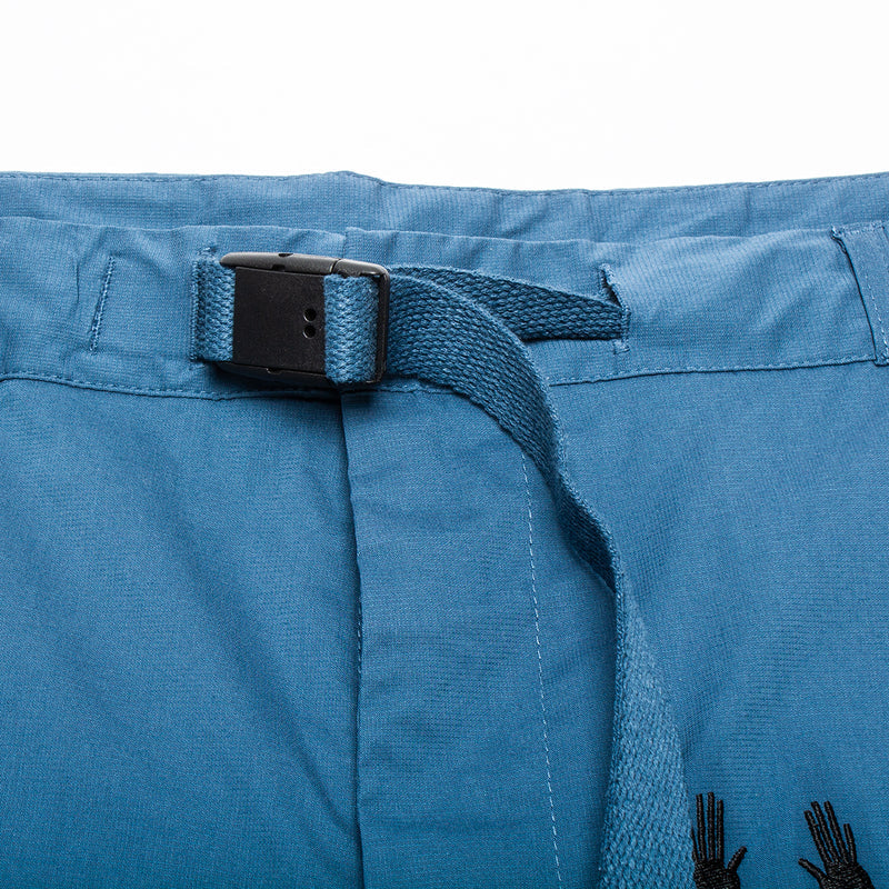 by Parra Zerba Striped P Shorts  Teal